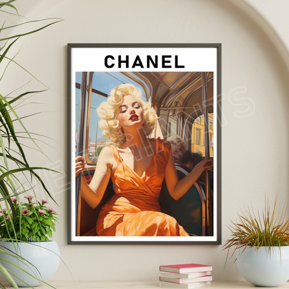 Chanel Magazine Marilyn Monroe Wall art, preppy art print, retro element 11X14 - Picture 2 of 2